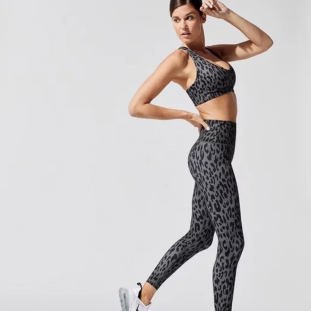 Carbon38 Leopard High Rise Legging and Bra 2 Piece Set
